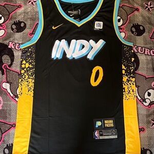 Nike Black and Teal Sports Jersey